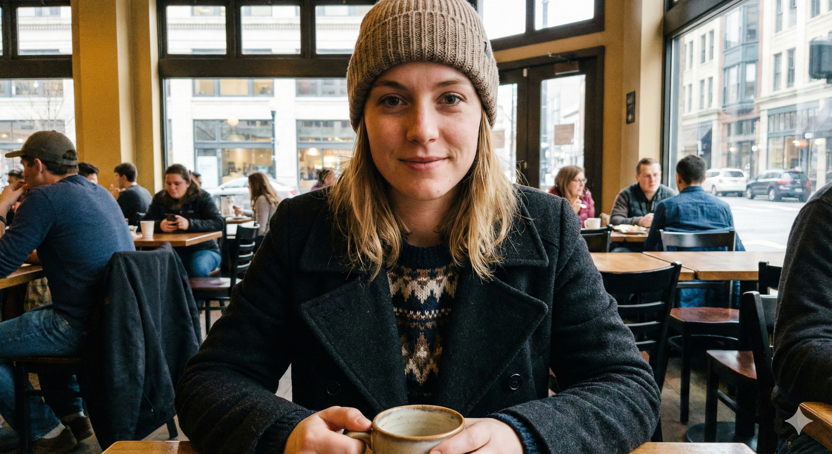 Coffee Shop Portrait - AI Generated Art